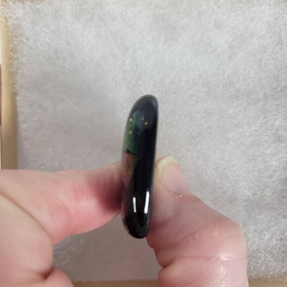 Fused Glass Triangle Abstract Mosaic Design Pendant With Gold Tone Bail - Picture 5 of 6